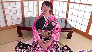 flawless blowjob in a kimono during steamy home action. curious for more?