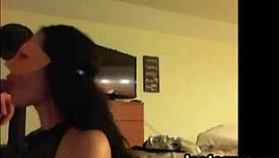 masked chick sucking some cock on webcam
