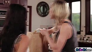 Gina Make Her Move on Cleaning Lady and Get Licked, Oh Man, I Meant Gets, So Good!