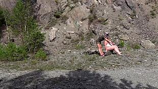 i watch my chubby girlfriend get vaginal fisting in her hairy pussy outdoors