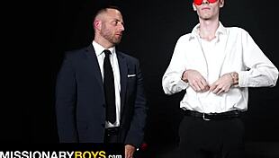 submissive twink blindfolded in church gets asshole destroyed by superior's monster cock