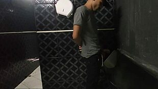 Pegging in the sex club bathroom with big cock