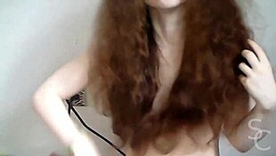 topless babe shows natural tits on webcam