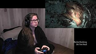 until dawn play through part 4 with bbw brunette in lingerie masturbating her big tits and toys