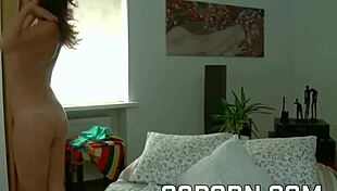 Watch this natural couple fucking? Their small tits bouncing on the bed!