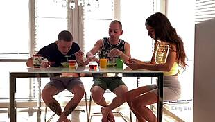 Hell Yeah, Sucking His Friend's Dick Under Table Till Wife Catches!