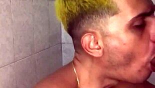 Wow, the young guy tricked me at the gloryhole and filled my mouth with his big black cock completely!