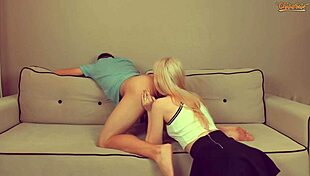 Beautiful Blonde Licks Ass and Receives Massive Facial Cumshot