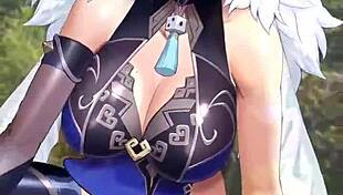 yelan from genshin impact in hentai anime style