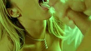 Blonde in glasses delivers intense blowjob compilation with massive cumshots