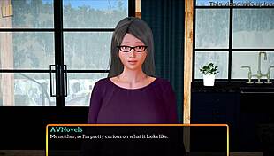 In my new family, milf shows big tits! Cartoon erotic.