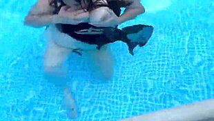 I love titty action in the pool with my big natural tits