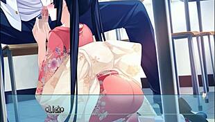 In this hentai scene, Kokoro H6 gives an outdoor blowjob to her guy in Majikoi S
