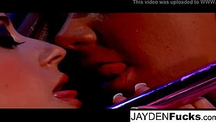 two hot brunettes taylor vixen and jayden jaymes exploring each other's wet pussies with tongues