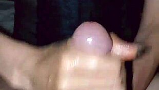 Skinny couple engages in handjob action