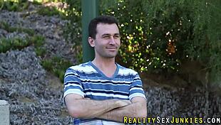 a real pornstar gets her ass fucked in a group scene with facial