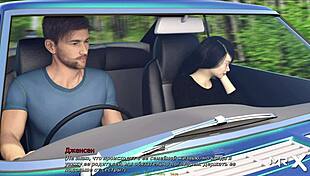 Anime girl fucks in kitchen then rides motorcycle