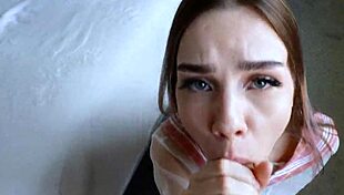 Fox Alina in school uniform gets fucked and covered in cum twice