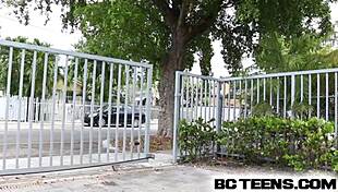 Young brunette babysitter gets her ass fucked and facialed by big black cock