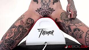 Tattooed Amber Luke Rides Tremor First!