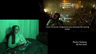 Watch the naked brunette bbw play through Dead Space part 9 with big natural tits