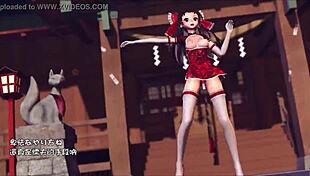 Reim from Touhou in a fun hentai scene