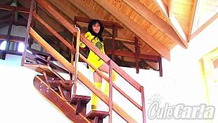 cute amateur teen carla with natural tits licks and fingers her vagina to orgasm