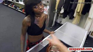 i spied this ebony chick getting pounded with a big cock while selling her stuff