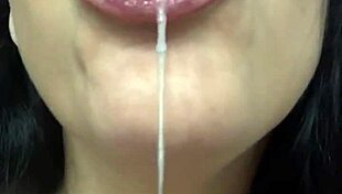 Brunette latina slut with big tits and long hair encourages jerking off for amateurs leading to cumshot