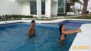 Mexican latina with tattoo sucks monster cock in pov blowjob cumshot