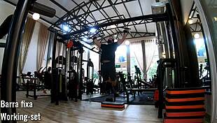 How does this flexible babe work out her back in panties and thong?