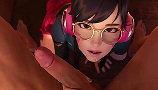 the schoolgirl d va sucks cock and gets facial