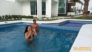 Mexican latina with tattoo sucks monster cock in pov blowjob cumshot