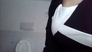 Rude girl pees outdoors in leggings