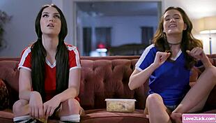 Brunette Babe Facesitting Her Busty Bff