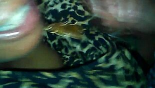 Mature ebony milf gives sloppy blowjob to monster bbc