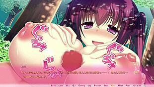 in this real eroge scene, yuri girls engage in paizuri with big tits in anime hentai