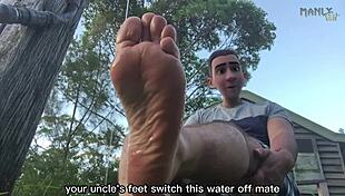 Seducing Stepdad's Twin with Footjob Roleplay 😏