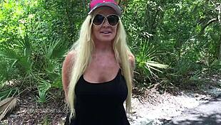 kelley cabbana enjoys some pussy play in the public park