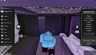 In Roblox, a furry gay shemale gives oral sex to a ladyboy partner.