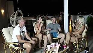 Engaged Woman Cheats Outdoors With Elo Cardone And Victor Mustang