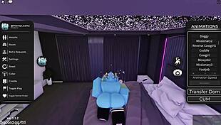 In Roblox, a furry gay shemale gives oral sex to a ladyboy partner.