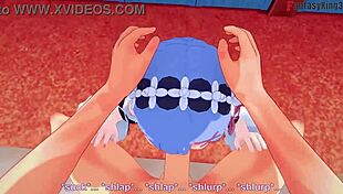 Rem performs boobjob and sucking in POV maid scene from Re Zero