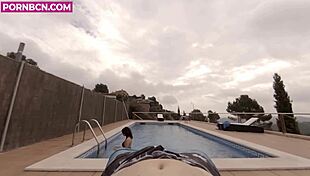 The young neighbor slips into the community pool, craving outdoor sex with a latina pov twist.