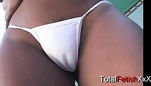 Delotta Brown Gives Blowjob, Handjob, And Takes Cumshot On Her Big Ass!