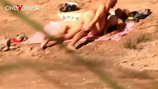 Horny Teen Couple's Passionate Fucking on Public Beach Ends in Mutual Cum.