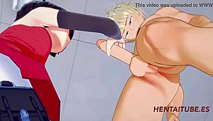 Bakugou and Sarada have hard sex at school in this hentai