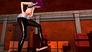 3d hentai features big ass and tits in horny sex with creampie orgasm