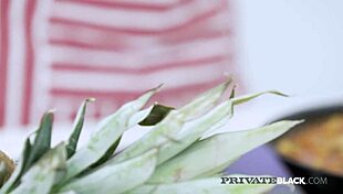 Blue Eyed Brunette Grips Big Black Cock Tight