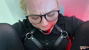 i passionately watched this hot redhead get gagged and fucked deeply in missionary before sucking my big cock